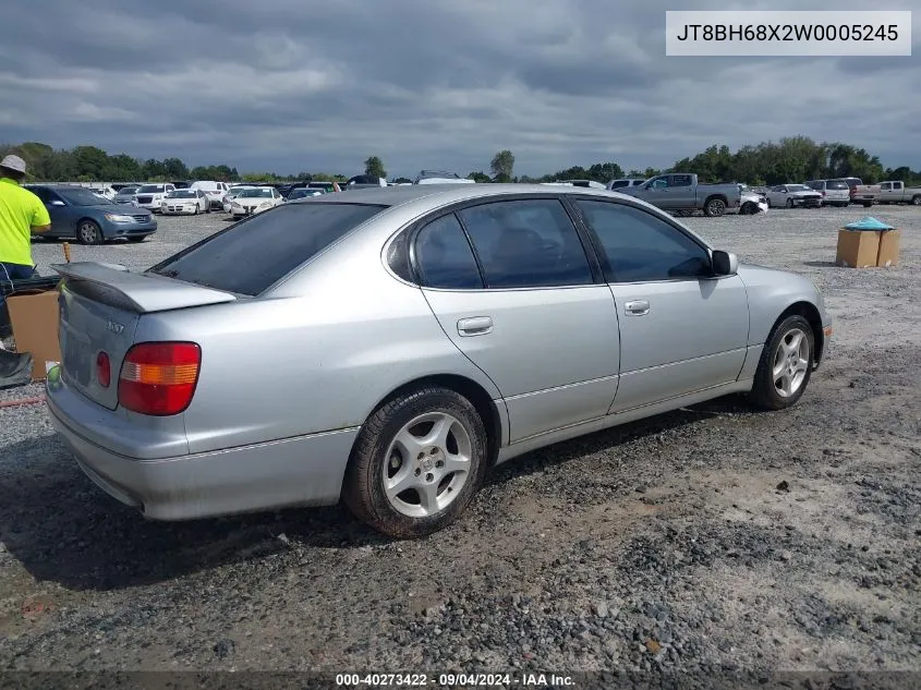 1998 Lexus Gs 400 VIN: JT8BH68X2W0005245 Lot: 40273422