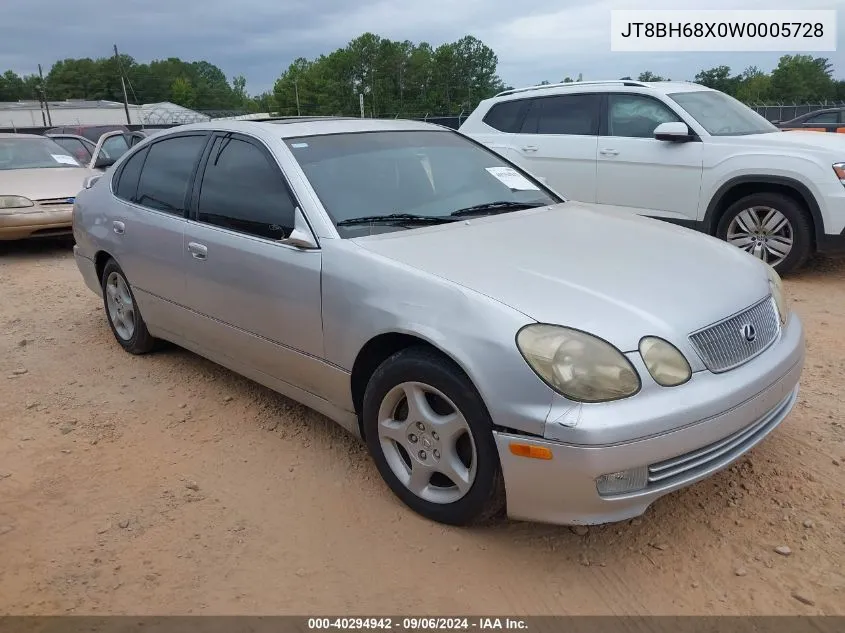 1998 Lexus Gs 400 VIN: JT8BH68X0W0005728 Lot: 40294942