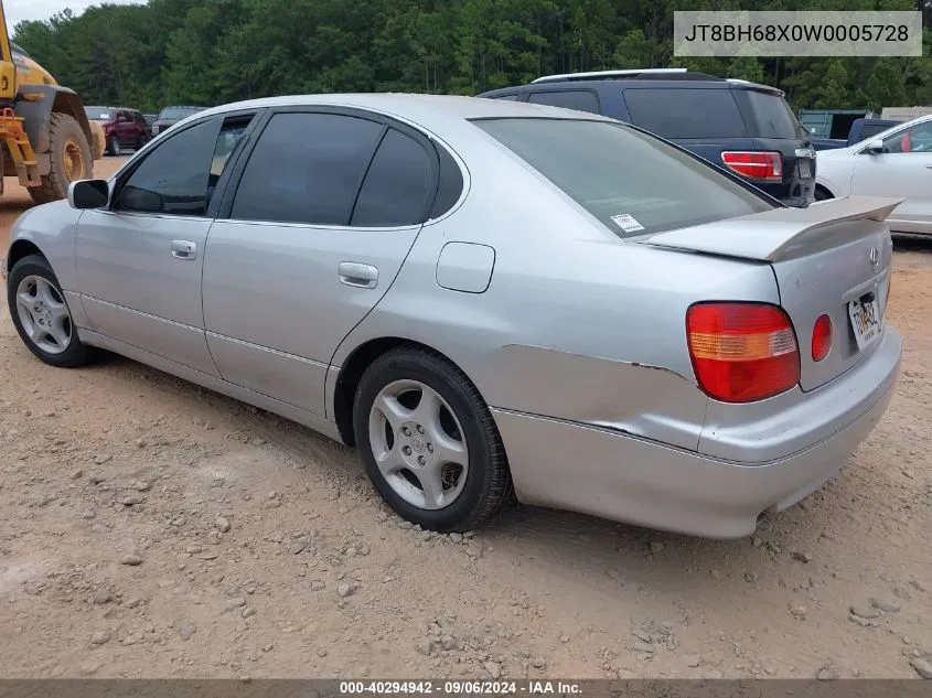 1998 Lexus Gs 400 VIN: JT8BH68X0W0005728 Lot: 40294942