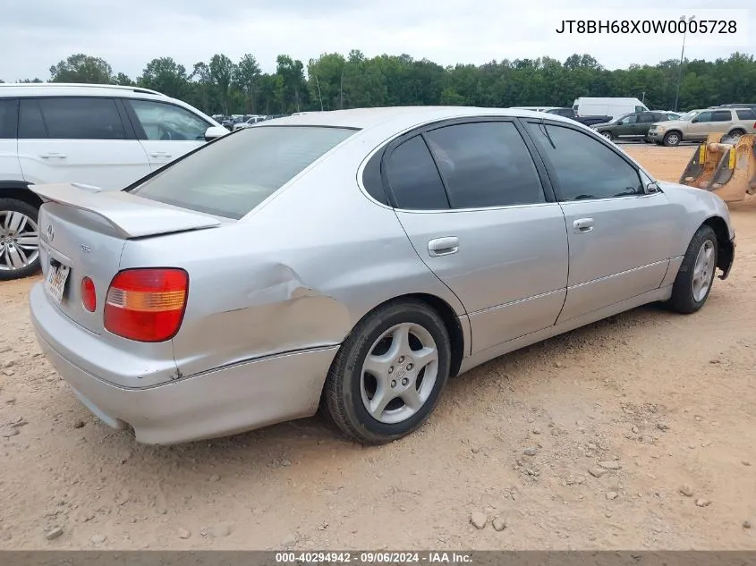 1998 Lexus Gs 400 VIN: JT8BH68X0W0005728 Lot: 40294942