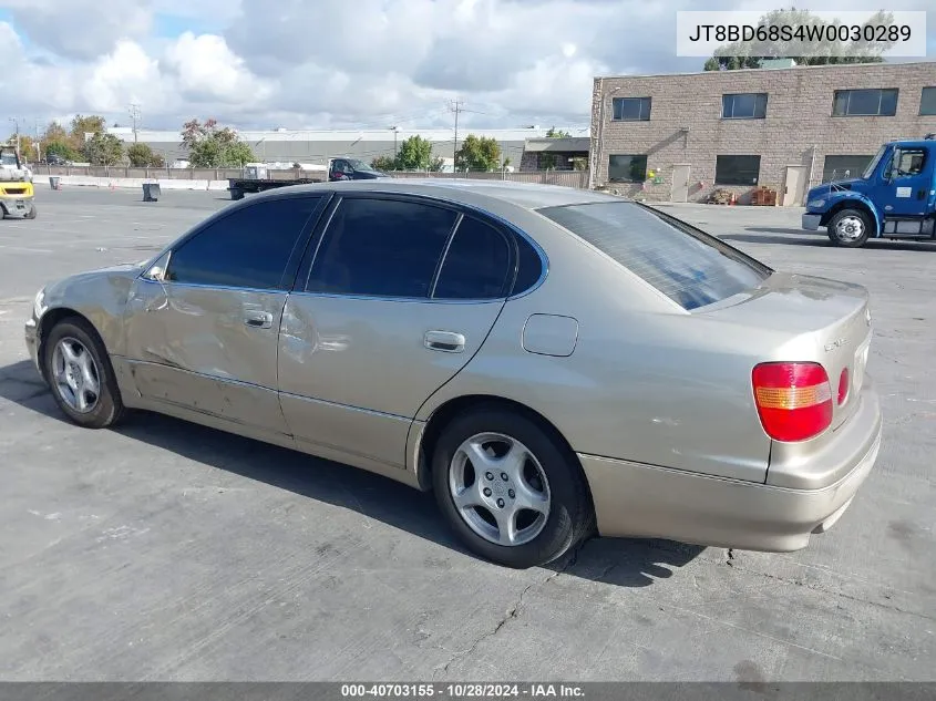 1998 Lexus Gs 300 VIN: JT8BD68S4W0030289 Lot: 40703155