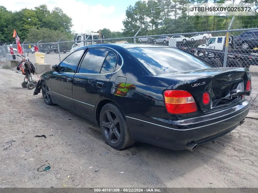 2000 Lexus Gs 400 VIN: JT8BH68X0Y0026372 Lot: 40181309