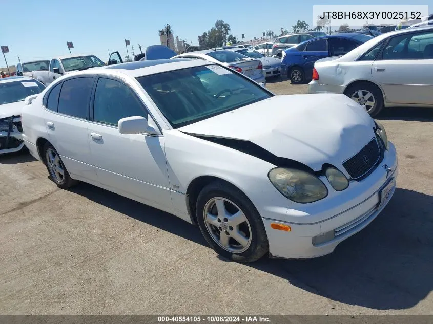 2000 Lexus Gs 400 VIN: JT8BH68X3Y0025152 Lot: 40554105