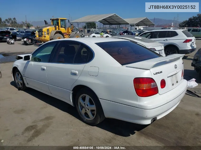 2000 Lexus Gs 400 VIN: JT8BH68X3Y0025152 Lot: 40554105