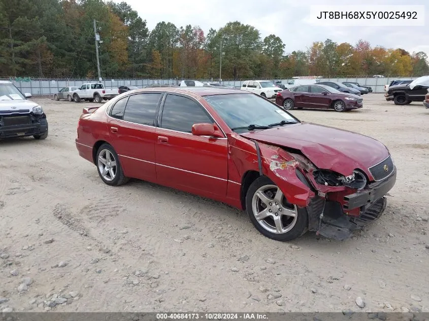 2000 Lexus Gs 400 VIN: JT8BH68X5Y0025492 Lot: 40684173