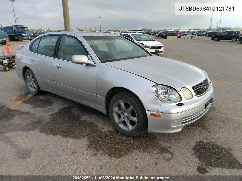 2001 Lexus Gs 300 VIN: JT8BD69S410121781 Lot: 20182659