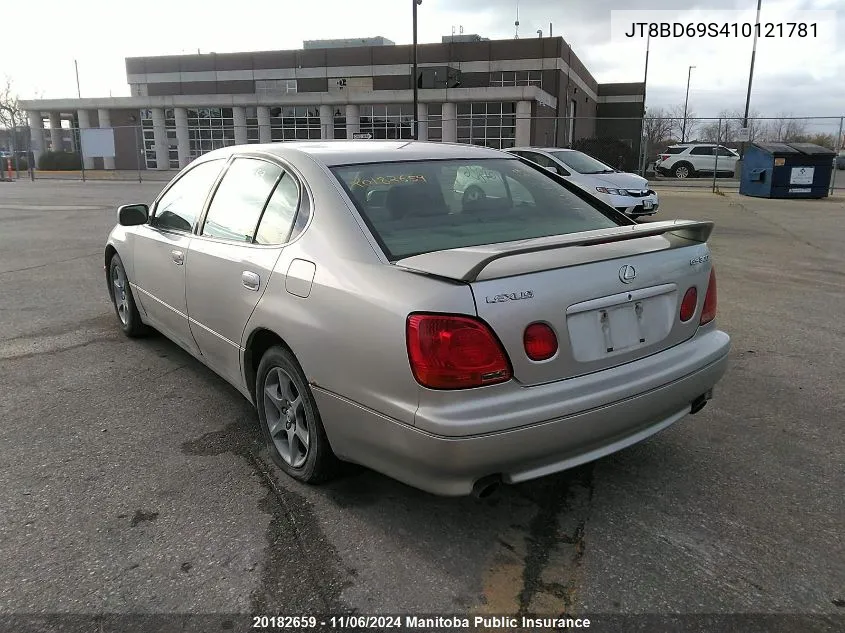 2001 Lexus Gs 300 VIN: JT8BD69S410121781 Lot: 20182659