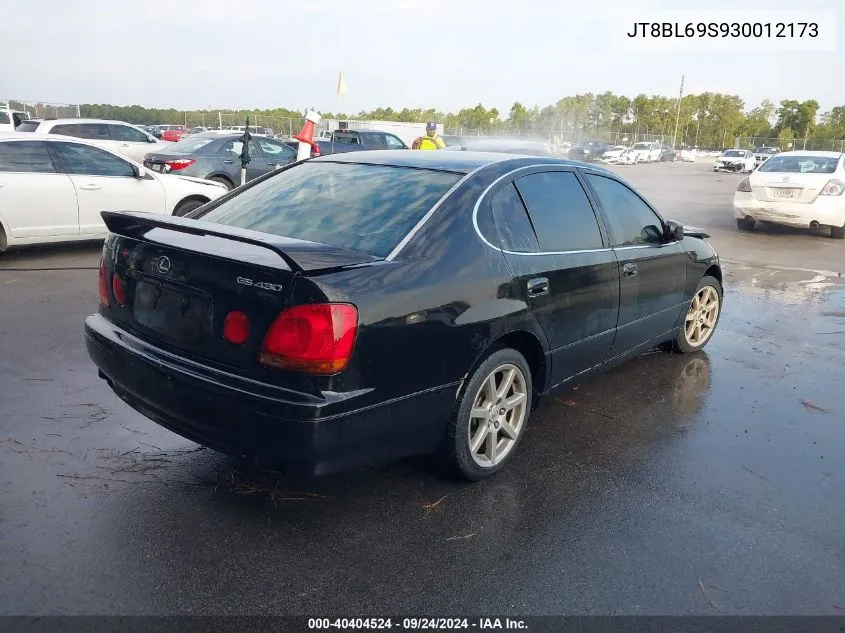 2003 Lexus Gs 430 VIN: JT8BL69S930012173 Lot: 40404524