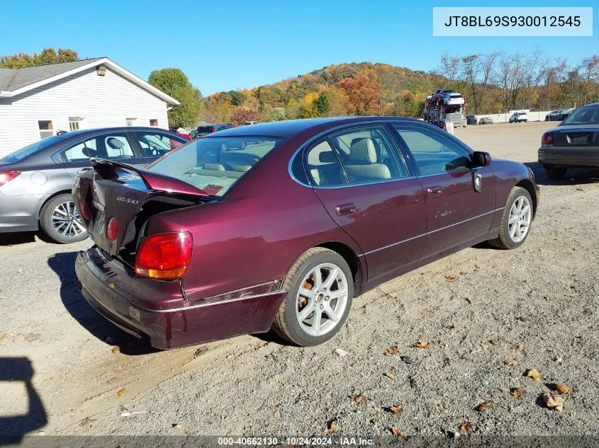 2003 Lexus Gs 430 VIN: JT8BL69S930012545 Lot: 40662130