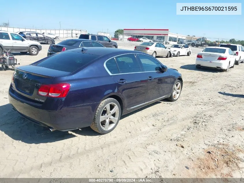 2007 Lexus Gs 350 VIN: JTHBE96S670021595 Lot: 40270790