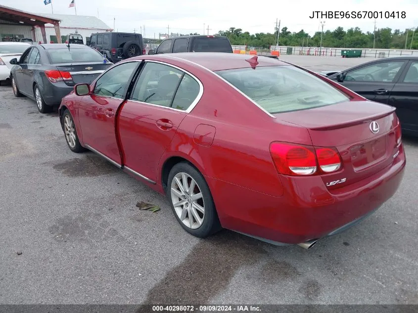 JTHBE96S670010418 2007 Lexus Gs 350