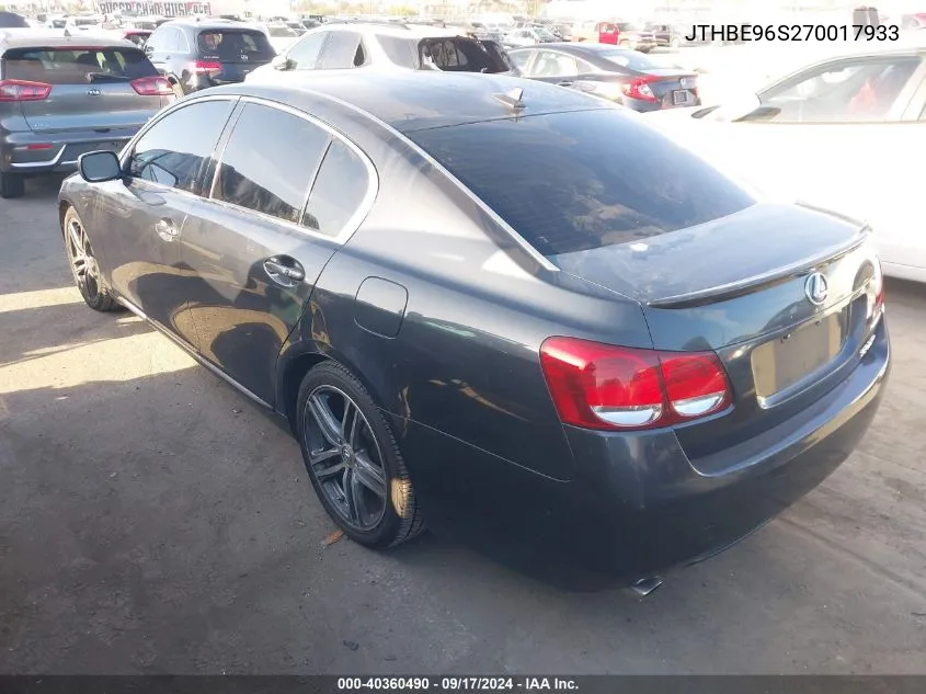 2007 Lexus Gs 350 VIN: JTHBE96S270017933 Lot: 40360490