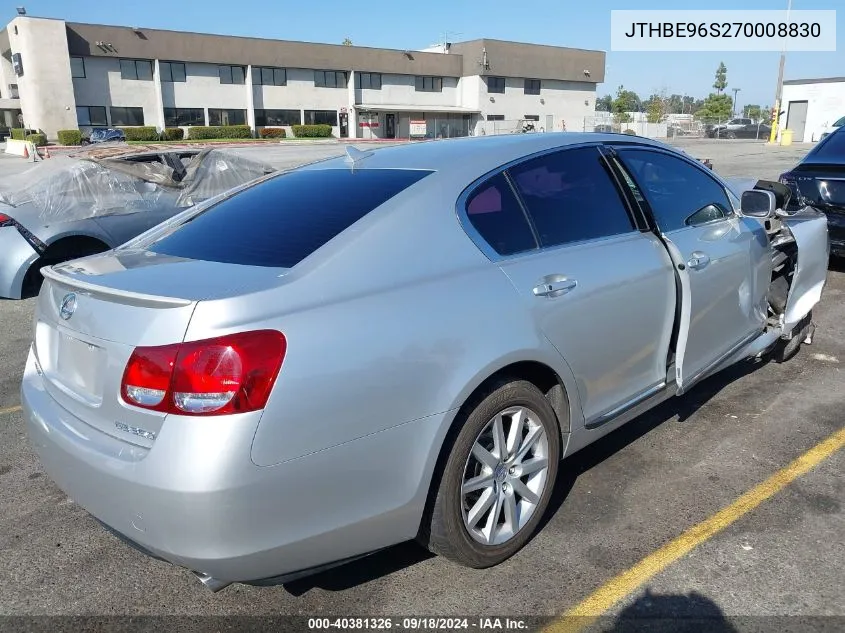 2007 Lexus Gs 350 VIN: JTHBE96S270008830 Lot: 40381326