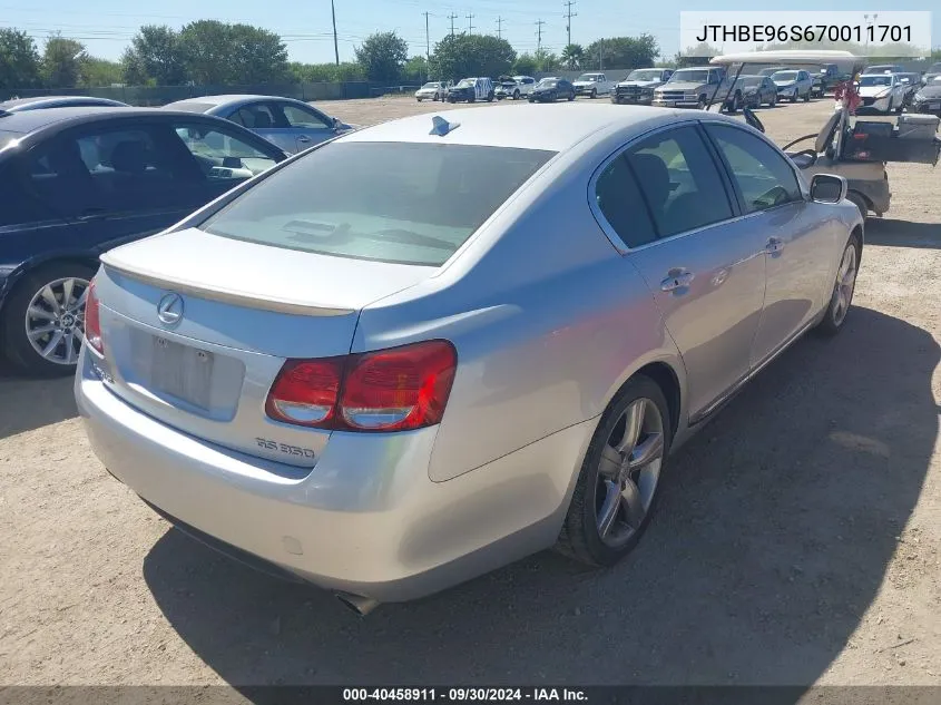 2007 Lexus Gs 350 VIN: JTHBE96S670011701 Lot: 40458911