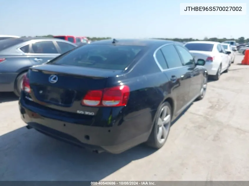 2007 Lexus Gs 350 VIN: JTHBE96S570027002 Lot: 40540686