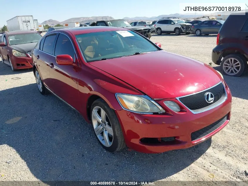 2007 Lexus Gs 350 VIN: JTHBE96S770018978 Lot: 40599578