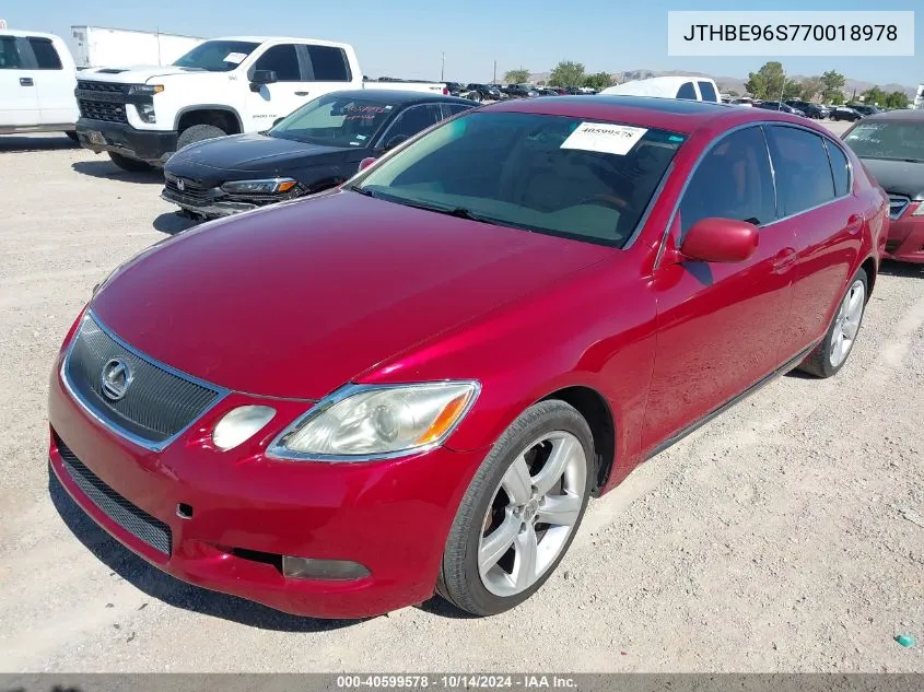 2007 Lexus Gs 350 VIN: JTHBE96S770018978 Lot: 40599578