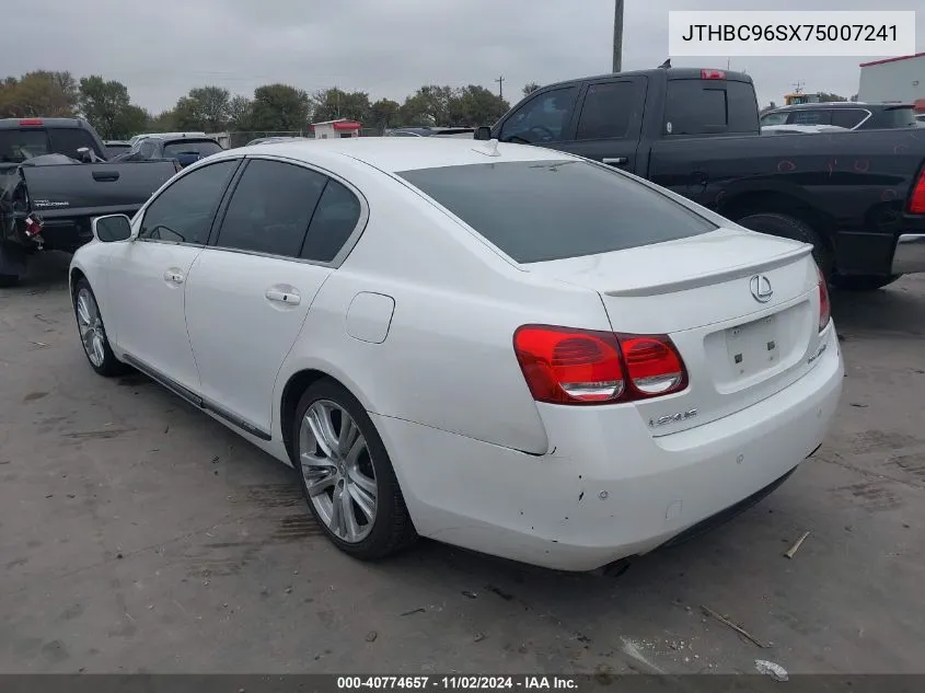 2007 Lexus Gs 450H VIN: JTHBC96SX75007241 Lot: 40774657