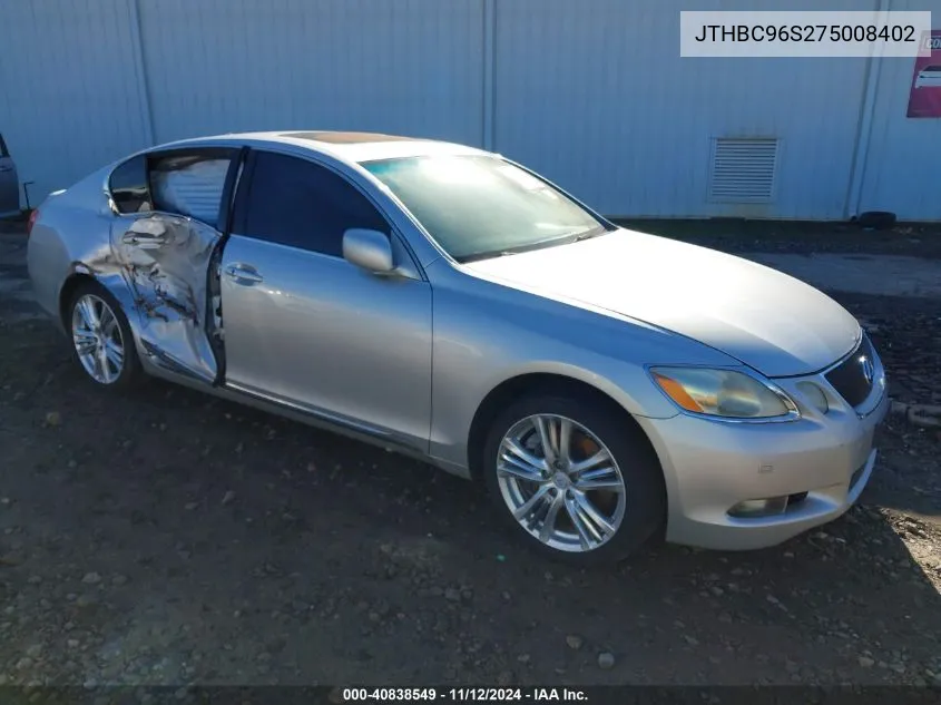 2007 Lexus Gs 450H VIN: JTHBC96S275008402 Lot: 40838549