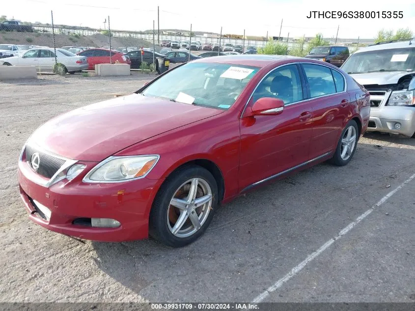 2008 Lexus Gs 350 VIN: JTHCE96S380015355 Lot: 39931709