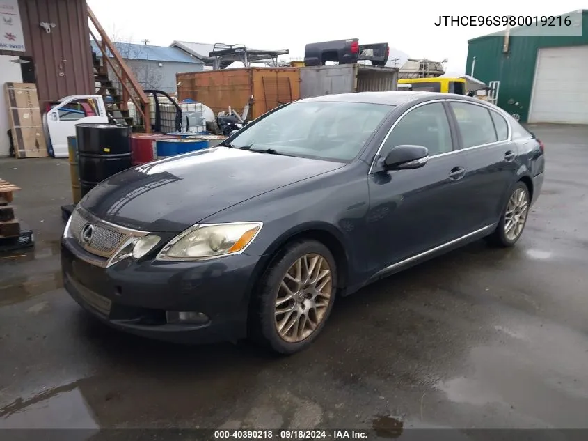 2008 Lexus Gs 350 VIN: JTHCE96S980019216 Lot: 40390218