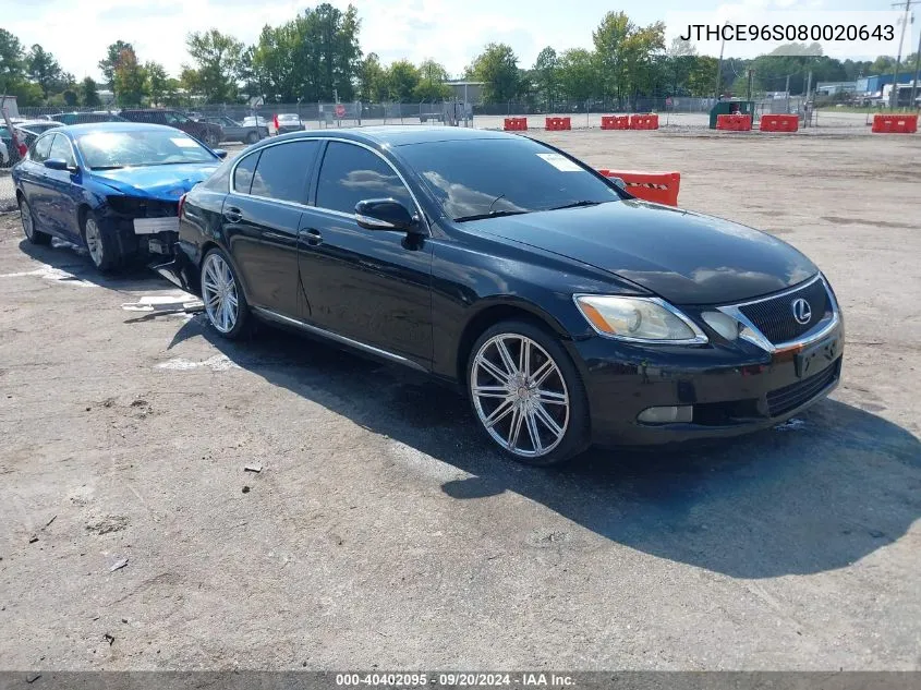 JTHCE96S080020643 2008 Lexus Gs 350