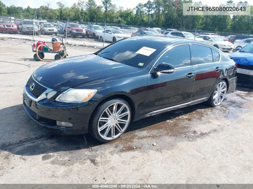 JTHCE96S080020643 2008 Lexus Gs 350