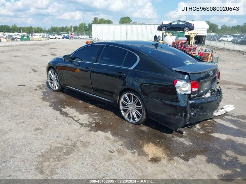 JTHCE96S080020643 2008 Lexus Gs 350