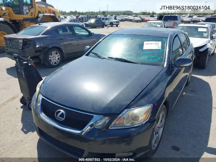 2008 Lexus Gs 350 VIN: JTHBE96S180036104 Lot: 40507502