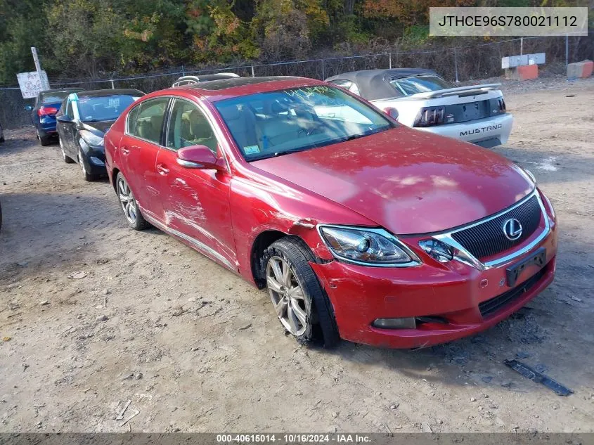 2008 Lexus Gs 350 VIN: JTHCE96S780021112 Lot: 40615014