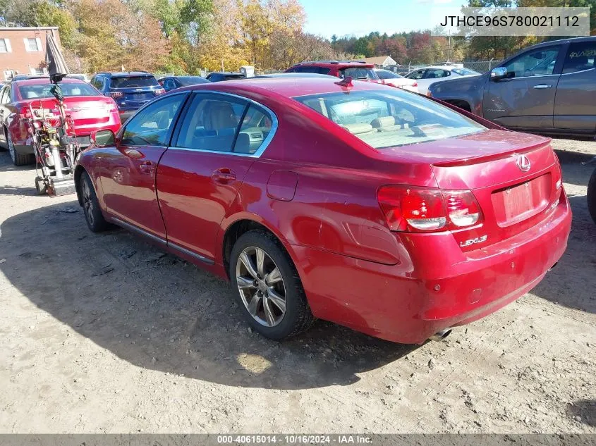 2008 Lexus Gs 350 VIN: JTHCE96S780021112 Lot: 40615014