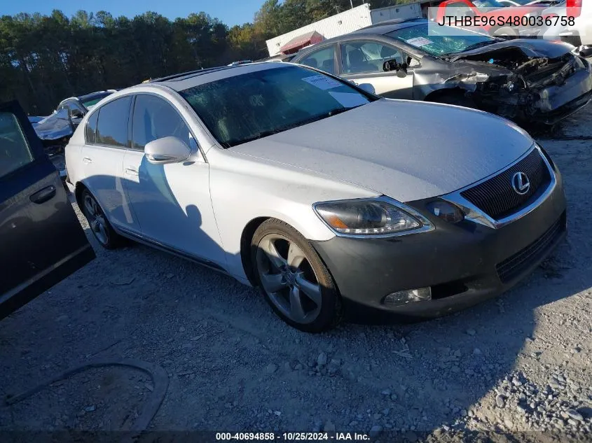 2008 Lexus Gs 350 VIN: JTHBE96S480036758 Lot: 40694858