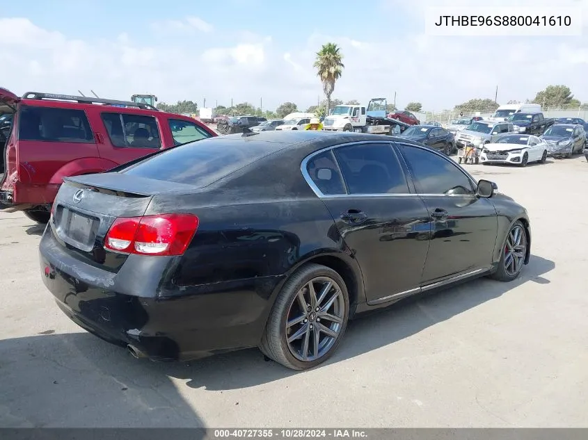 2008 Lexus Gs 350 VIN: JTHBE96S880041610 Lot: 40727355