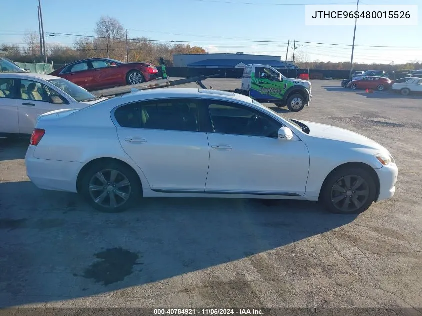 2008 Lexus Gs 350 VIN: JTHCE96S480015526 Lot: 40784921