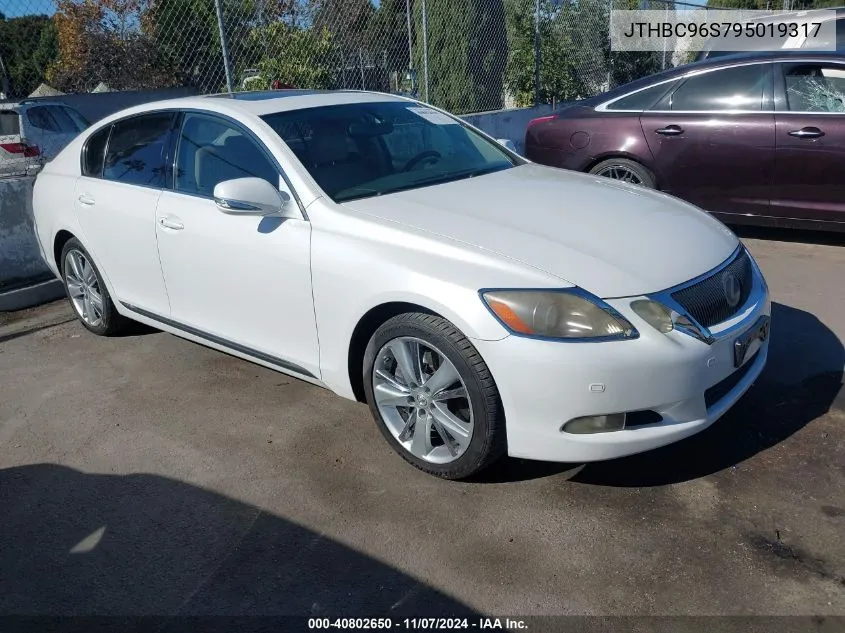 2009 Lexus Gs 450H VIN: JTHBC96S795019317 Lot: 40802650