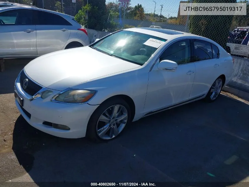 2009 Lexus Gs 450H VIN: JTHBC96S795019317 Lot: 40802650