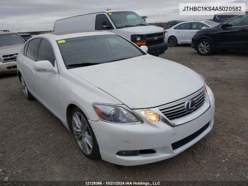 2010 Lexus Gs 450H VIN: JTHBC1KS4A5020582 Lot: 12129366