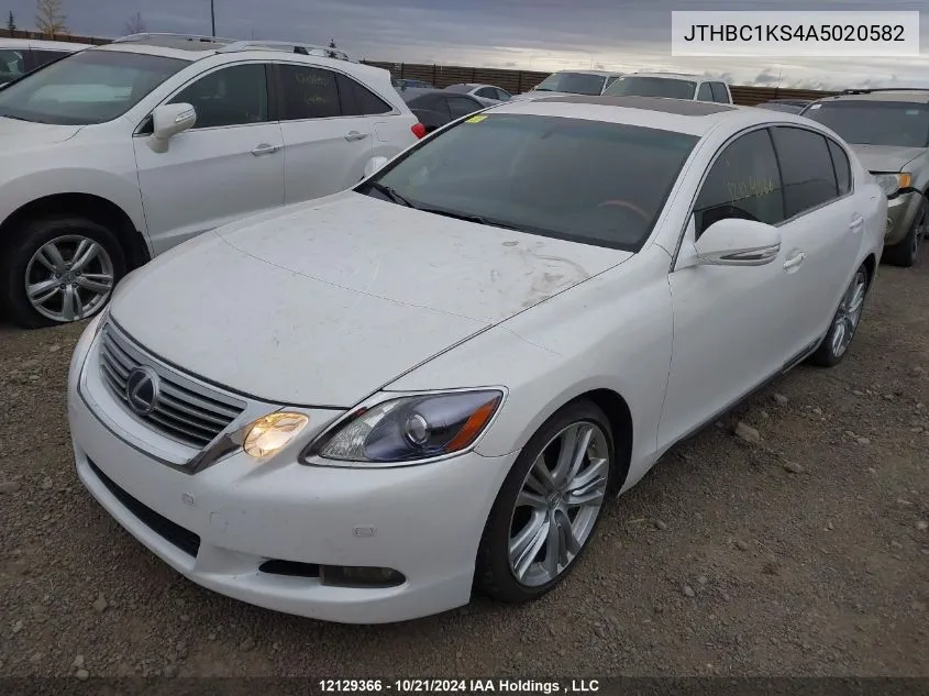 2010 Lexus Gs 450H VIN: JTHBC1KS4A5020582 Lot: 12129366