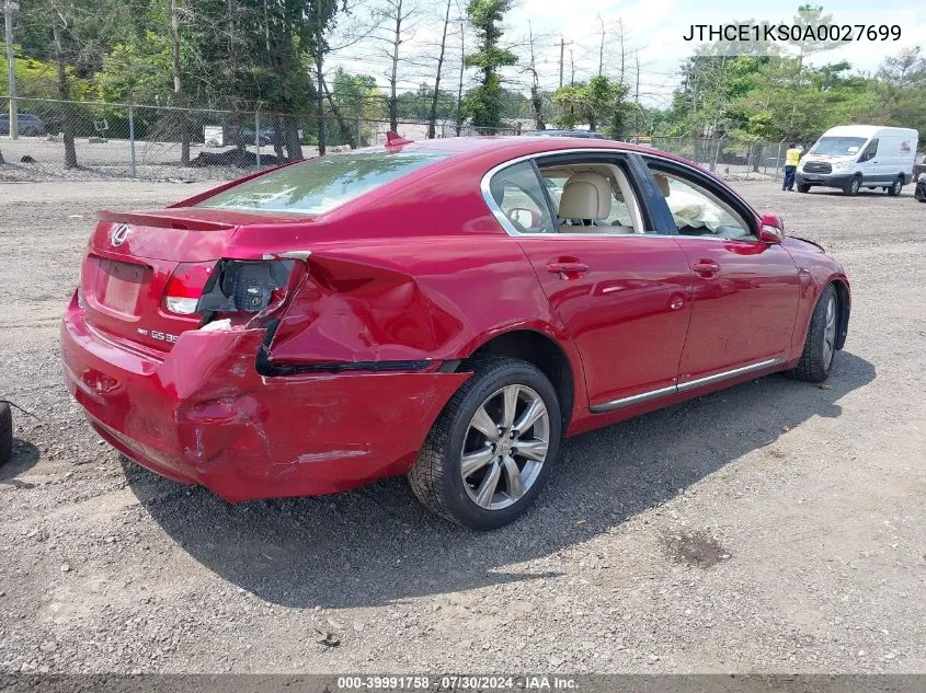 2010 Lexus Gs 350 VIN: JTHCE1KS0A0027699 Lot: 39991758