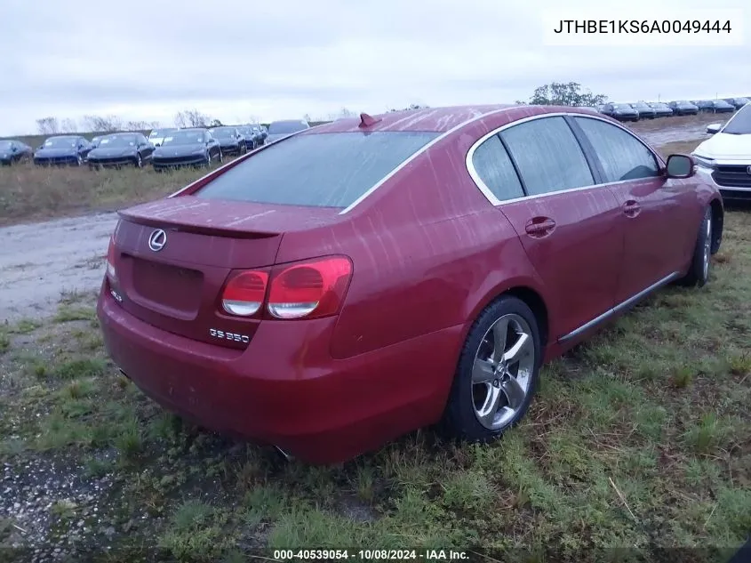 2010 Lexus Gs 350 VIN: JTHBE1KS6A0049444 Lot: 40539054