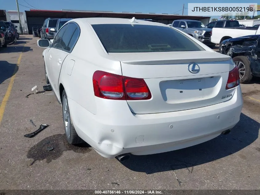 2011 Lexus Gs 350 VIN: JTHBE1KS8B0052198 Lot: 40756146