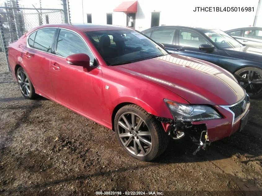 2013 Lexus Gs 350 VIN: JTHCE1BL4D5016981 Lot: 38820198