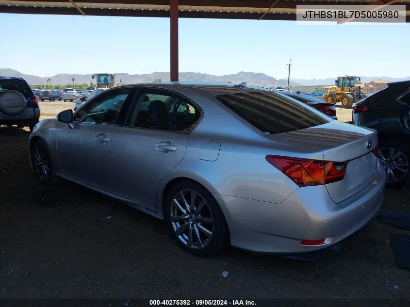 JTHBS1BL7D5005980 2013 Lexus Gs 450H