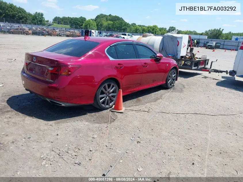 2015 Lexus Gs 350 VIN: JTHBE1BL7FA003292 Lot: 40057286