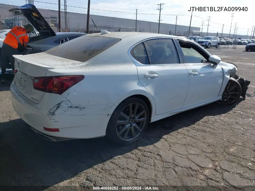 2015 Lexus Gs 350 VIN: JTHBE1BL2FA009940 Lot: 40058252