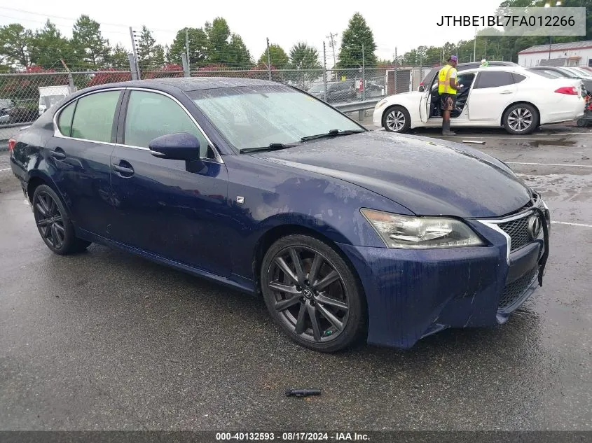 2015 Lexus Gs 350 VIN: JTHBE1BL7FA012266 Lot: 40132593