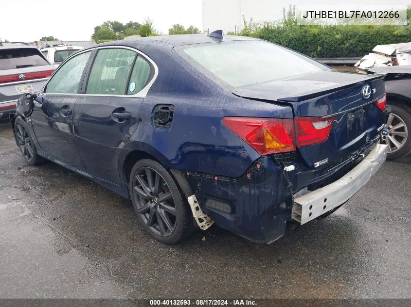 2015 Lexus Gs 350 VIN: JTHBE1BL7FA012266 Lot: 40132593