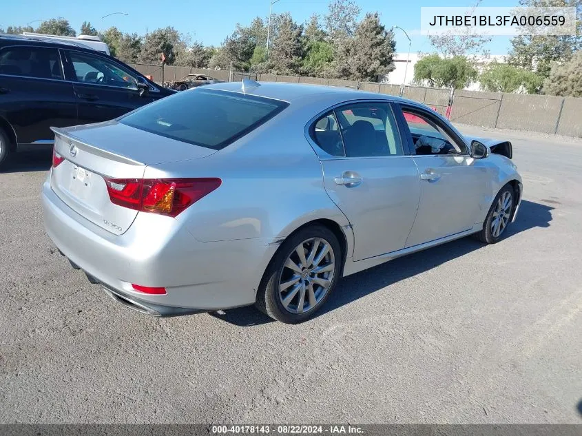 2015 Lexus Gs 350 VIN: JTHBE1BL3FA006559 Lot: 40178143