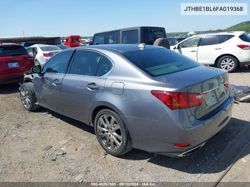 2015 Lexus Gs 350 VIN: JTHBE1BL6FA019368 Lot: 40267085