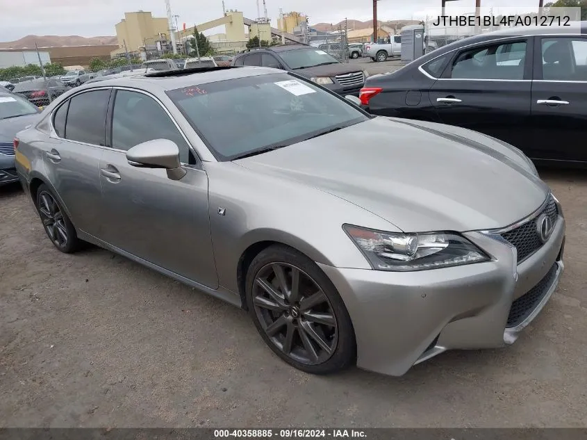 2015 Lexus Gs 350 VIN: JTHBE1BL4FA012712 Lot: 40358885